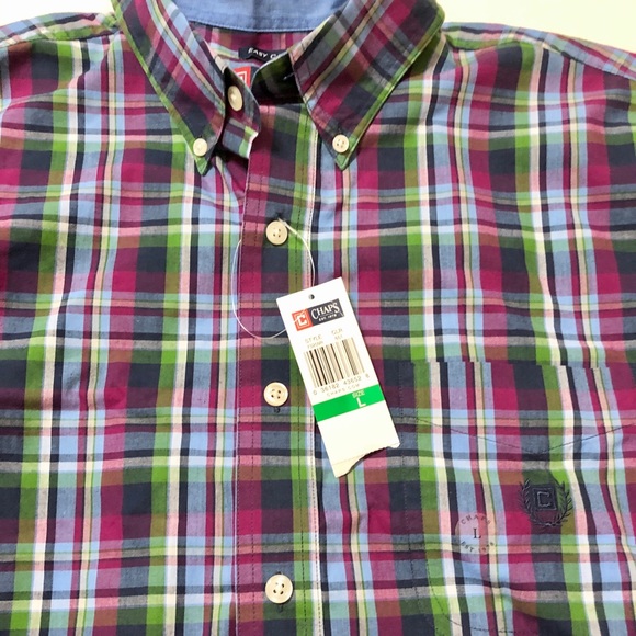 NWT- Chaps Men’s L/S Plaid Collared Button Down- L - Picture 3 of 11